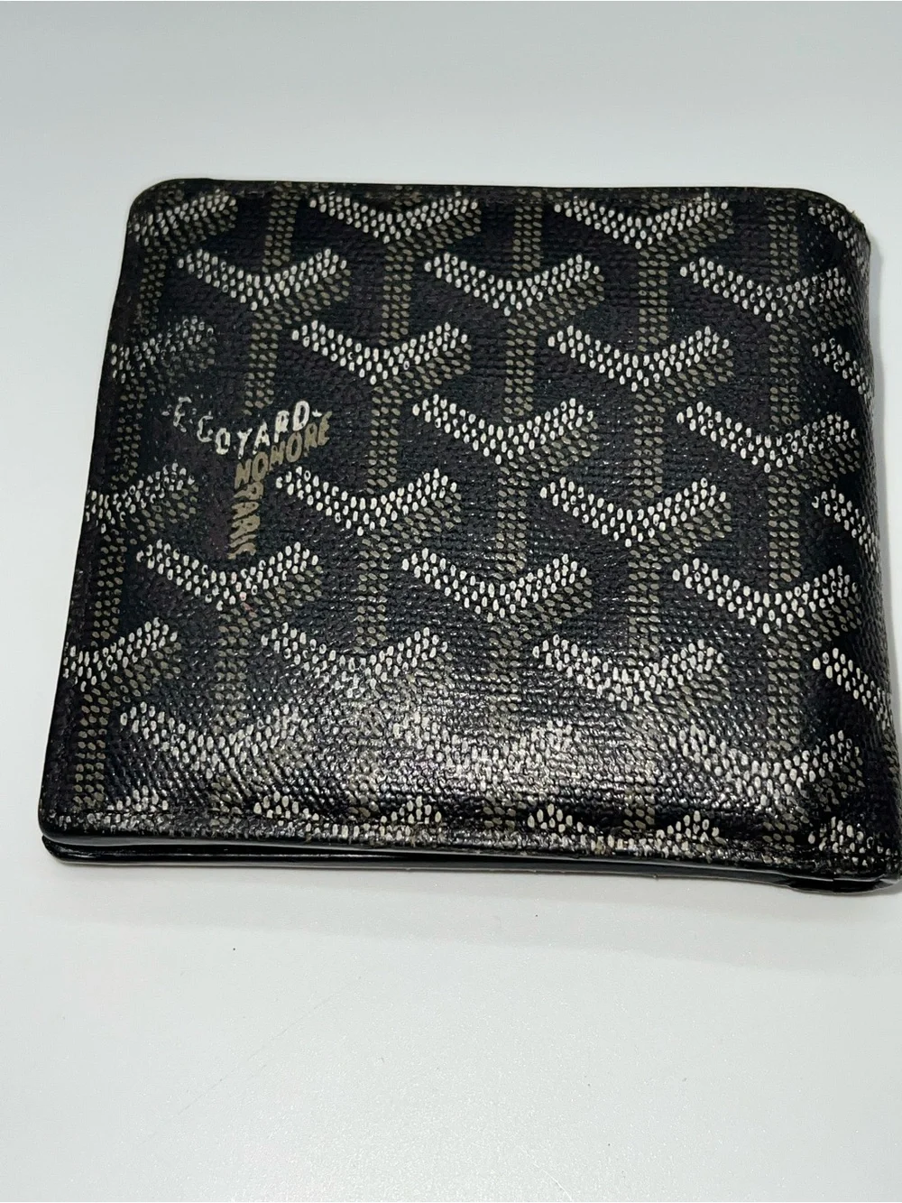 Goyard Black Leather Goyardine Saint Florentin Bifold Multi-Compartment Wallet